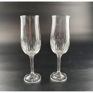 2 Champagne Flutes 8” Tall 1.75” Mouth & 2.5” Base‎ VTG Toasting Celebration